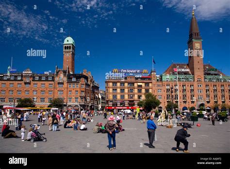 Copenhagen Town Hall Square Stock Photo Alamy