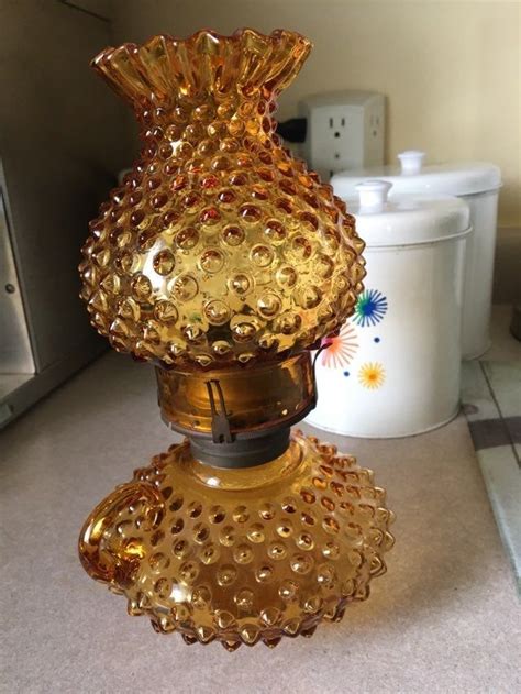 Vintage Amber Hobnail Oil Lamp Candle La On Mercari Oil Lamp Candle