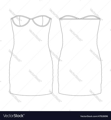 Template Mini Dress With Bustier And Underwire Vector Image