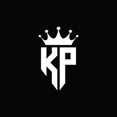 KP logo monogram emblem style with crown shape design template 4283934