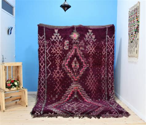 Beautiful Purple Rug Large Moroccan Rug Vintage Rug Etsy