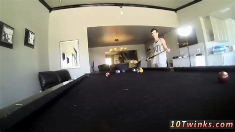 Hot Nude Cute Boy And White Gay Pool Cues And Balls At The Ready