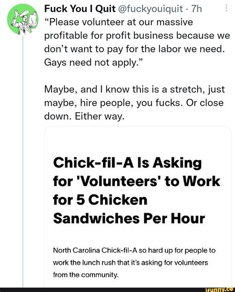 Fuck You Quit Fuckyouiquit Please Volunteer At Our Massive Profitable For Profit Business