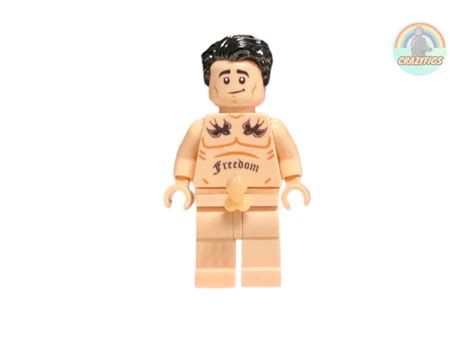 Naked Minifigures Six Pack Torso Surfer Man With Genitals Custom Design On LGO Parts Adonis