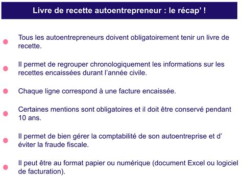 Comment Tenir Un Livre De Recettes Autoentrepreneur Gratuit Blog