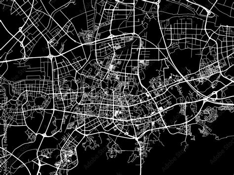 Vector Road Map Of The City Of Zhongshan In Peoples Republic Of China