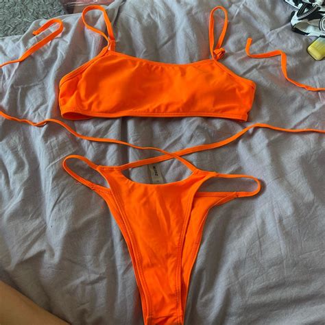 Shein Orange Bikini Size Small Never Been Depop