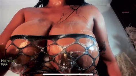 Busty Latina Deyan Huge Oily Titties Show