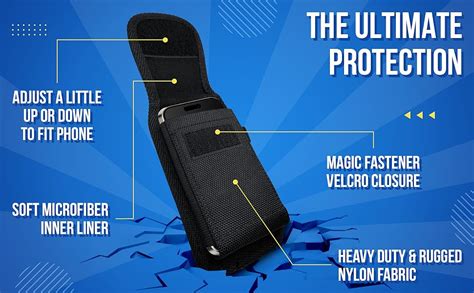 Universal Cell Phone Holster Pouch Large Nylon Phone Case