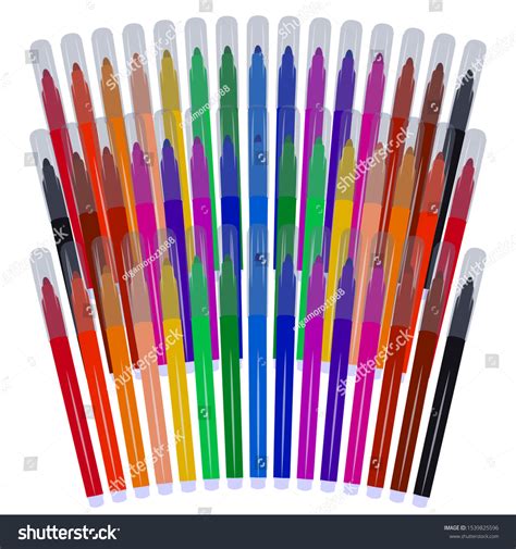 Set Markers Primary Colors Drawing Creativity Stock Vector (Royalty ...