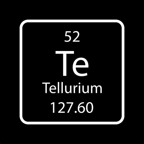 Tellurium Symbol Chemical Element Of The Periodic Table Vector