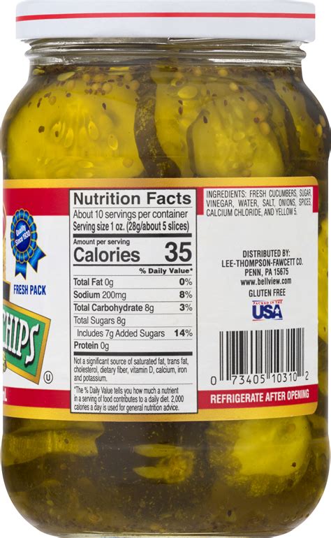 Fresh Pack Hot Sweet Cucumber Chips 16oz Bell View Foods