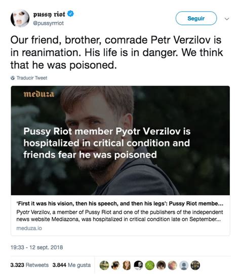 Integrante De Pussy Riot Fue Hospitalizado Por Posible Envenenamiento