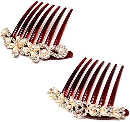 Amazon Honbay Pcs Teeth Hair Side Combs Pearl Crystal