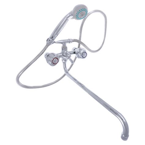 Смеситель для ванны RAIN Кварц длинный излив 40 см., с набором для душа ...