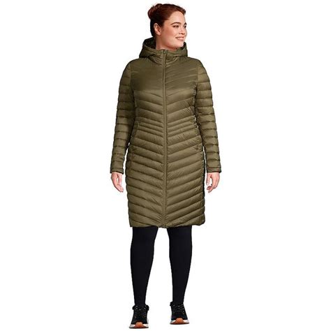 Plus Size Lands End Wanderweight Ultralight Packable Long Down Coat