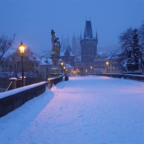 Royalty Free Image | Charles bridge in winter, Prague, Czech Republic