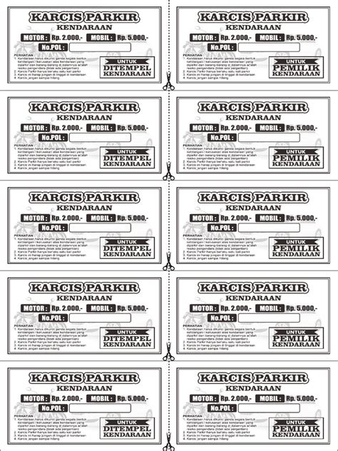 karcis parkir print