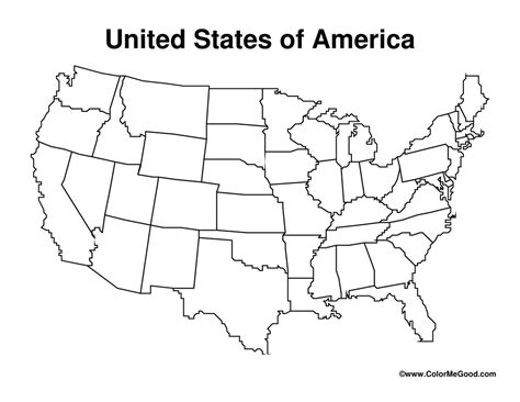 United States Blank Map Worksheet by Teach Simple
