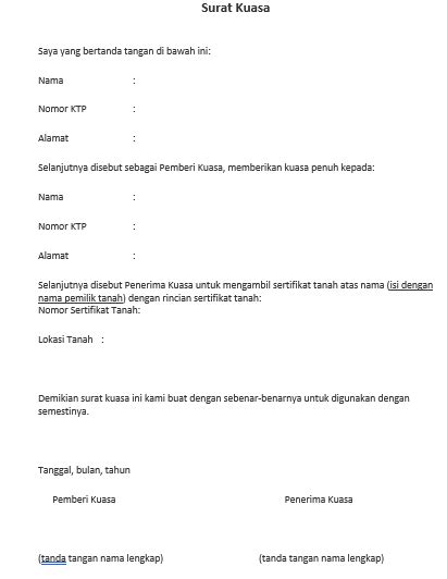 Detail Contoh Surat Kuasa Pembelian Tanah Koleksi Nomer 53