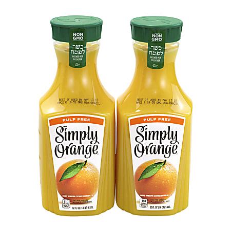 Simply Orange Pulp Free Orange Juice Oz Pack Of Bottles