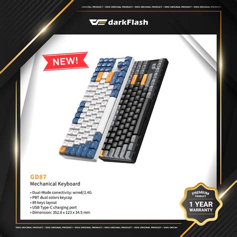Darkflash Gd Dual Mode Wireless G Usb Hot Swap Mechanical Keyboard K Yellow Switch