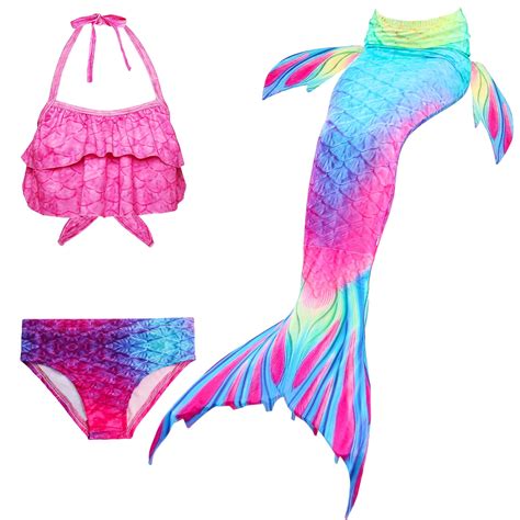 Girls Swimsuit Mermaid Tails For Swimming Swimwear Bathing Suit Bikini Set Size Cm Walmart