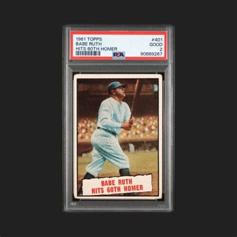 1961 Topps Baseball Thrills 401 Babe Ruth PSA 2 Good EBay