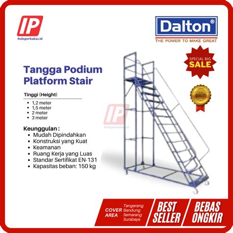jual tangga podium dorong platform stair dalton tinggi   meter