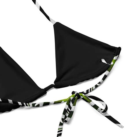 Zebra String Bikini Green Zebra Bikini Eco Friendly Swimwear Lime