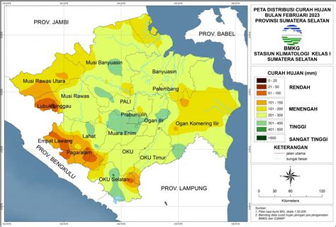 Distribusi Curah Hujan Bulan Februari Tahun Stasiun Klimatologi