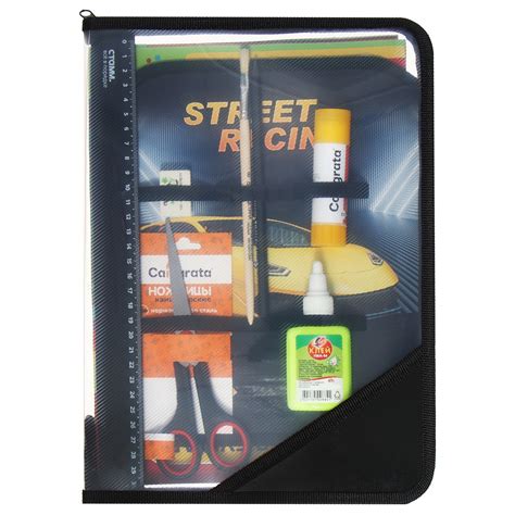 Папка для труда А4, 325 х 230 х 25 мм, молния вокруг, откидная планка ...