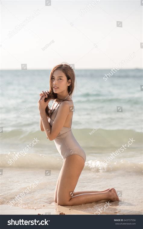 Sexy Asian Woman Bikini One Piece Stock Photo 643737556 Shutterstock