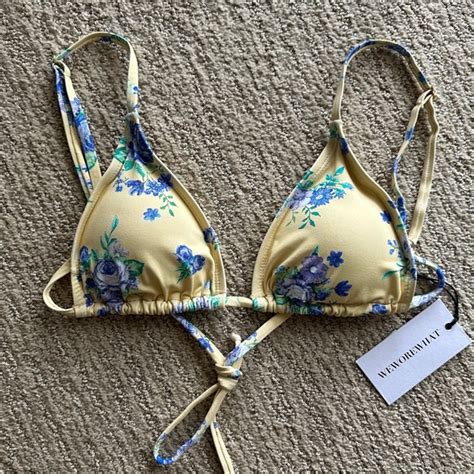 Weworewhat Swim Weworewhat Golden Hour Floral Cream Multi Triangle Top Bikini Poshmark