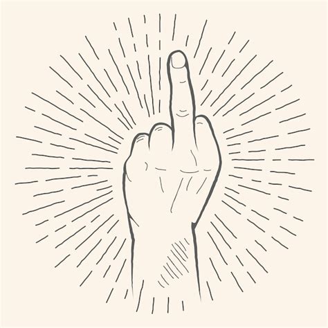 Premium Vector Vector Finger Gesture Obscene Fuck Off Sign Hand Drawn Sketch
