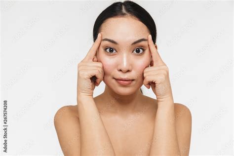 Asian Woman Posing Naked Isolated Over White Wall Background Stock Photo Adobe Stock