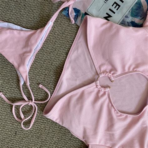 Pink Swim Suit From Shein Never Worn Bikini Depop