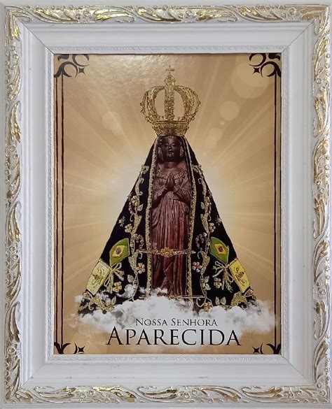 Quadro De Verniz Nossa Senhora Aparecida Moldura 57x37 Cm