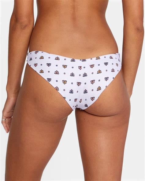 Foulard Low Rise Cheeky Bikini Bottom True Black Tub Rvca Womens