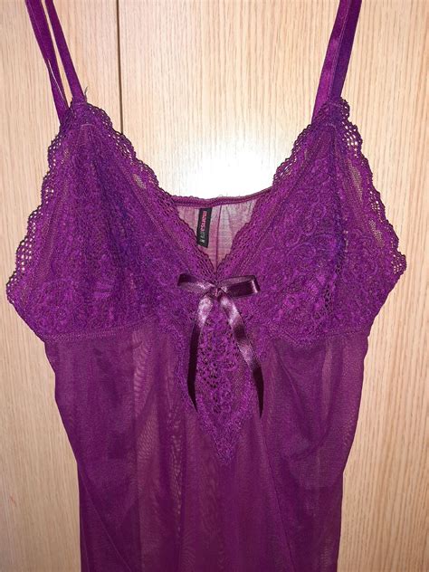Camisola Sexy De Renda Roxa M Lingerie Feminina Marisa Usado Enjoei
