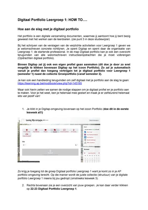 Digitaal Portfolio Leergroep How To Digitaal Portfolio