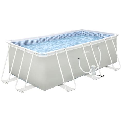 Outsunny Piscine Tubulaire Hors Sol Rectangulaire Avec Filtre Dim L