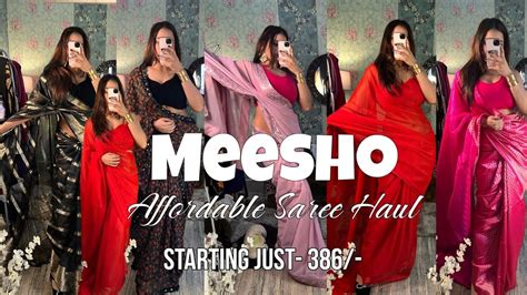 Meesho Affordable Saree Haul Wedding Farewell Reception Try On