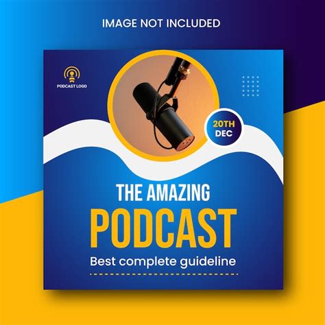 Premium Vector Professional Podcast Cover Art Template Design For