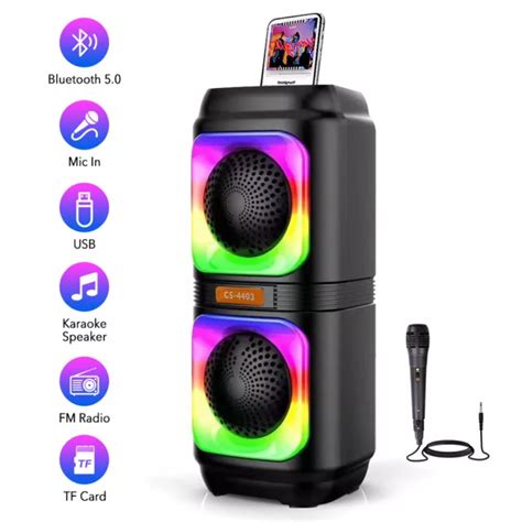 RGB BLUETOOTH SPEAKER TWS Dual Speakers Party Stereo Subwoofer Heavy