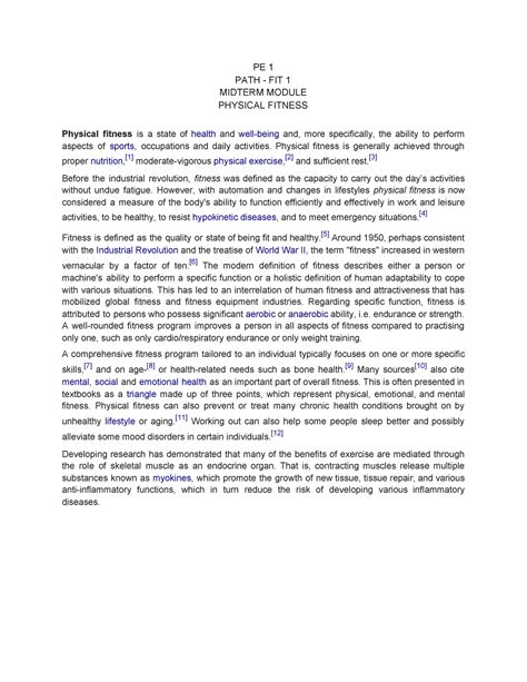 Physical fitness - PE 1 PATH - FIT 1 MIDTERM MODULE PHYSICAL FITNESS