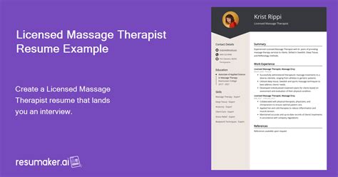 Licensed Massage Therapist Resume Job Description Sample And Guide