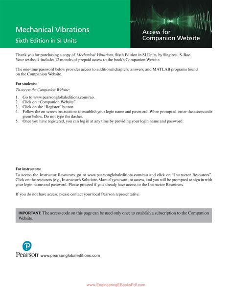 Mechanical Vibrations 4th Edition Singiresu S Rao 4