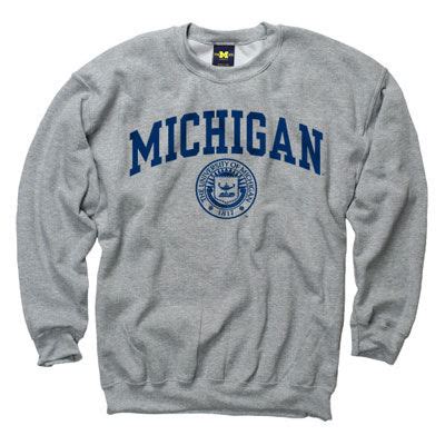 University of Michigan Oxford Gray Seal Crewneck Sweatshirt