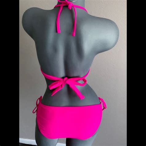 Ninety Nine Swim Ninetynine Fuchsia Sequin Bling Pushup Bikini Sm